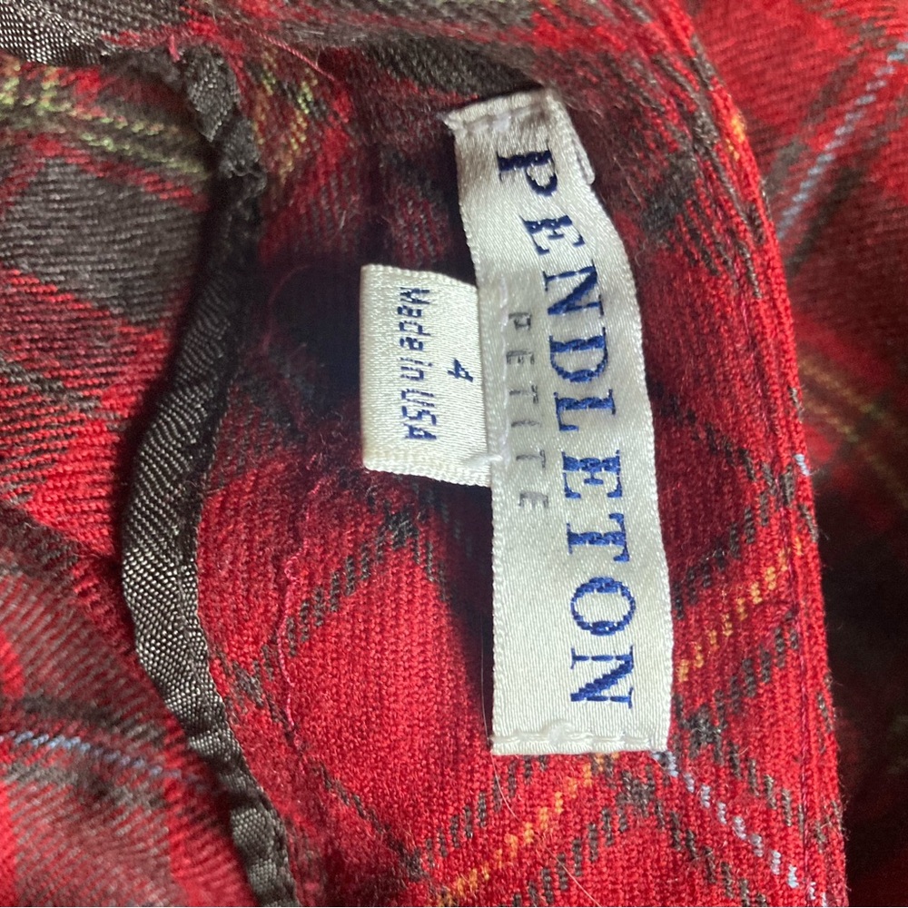 Pendleton Authentic Wool Plaid Pleated Red Mid Th… - image 3